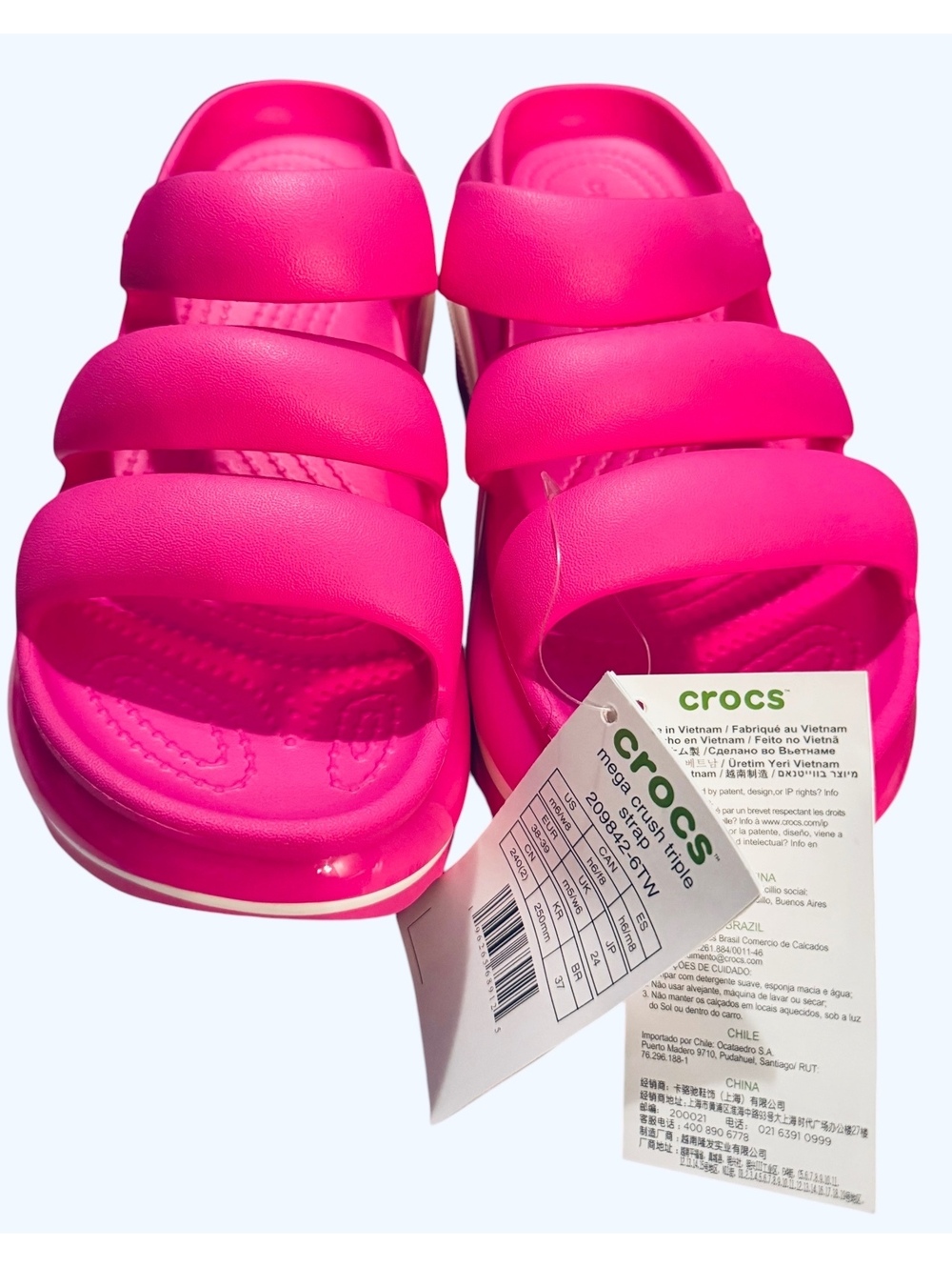 NIP Crocs Mega Crush Triple Strap Sandal